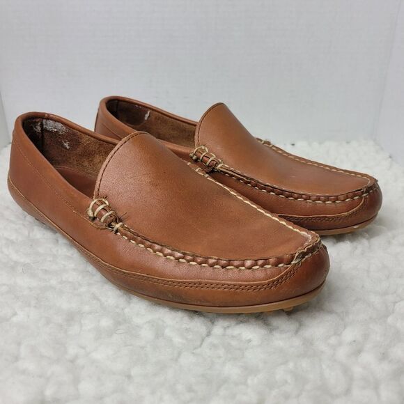 Allen Edmonds Interstate 90 Men's Driving Loafer Size 10 Brown Leather Shoes - Picture 1 of 11